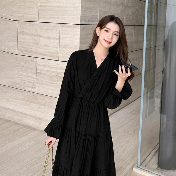 casual dresses woman clothes spring and autumn fashion black long-sleeved dress bodycon, Black;gray
casual dresses woman clothes spring and autumn fashion black long-sleeved dress bodycon, Black;gray