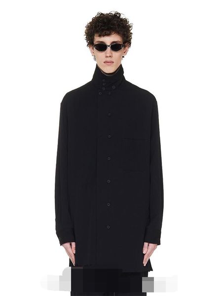 men's casual shirts dark classic simple fashion shirt stand collar loose long-sleeve, White;black
men's casual shirts dark classic simple fashion shirt stand collar loose long-sleeve, White;black