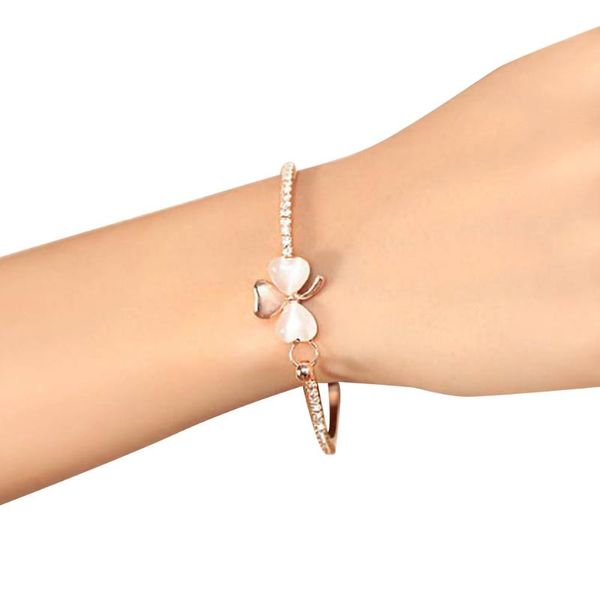 bangle lucky leaf clover charm bracelet crystal link chain for women original jewelry opal inlaid sweet, Black
bangle lucky leaf clover charm bracelet crystal link chain for women original jewelry opal inlaid sweet, Black