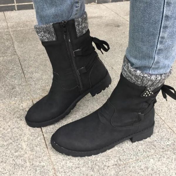 warm genuine leather snow woman boots winter women's shoes mid calf ladies platform booties 68xq, Black
warm genuine leather snow woman boots winter women's shoes mid calf ladies platform booties 68xq, Black