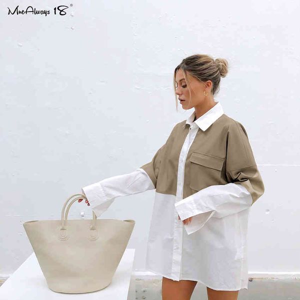 mnealways18 patchwork pu leather blouse women loose pocket cotton white long shirt female casual blouses and 2021 fashion
mnealways18 patchwork pu leather blouse women loose pocket cotton white long shirt female casual blouses and 2021 fashion