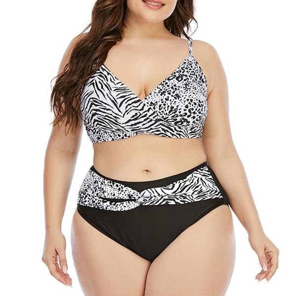 women's swimwear bikini 2021 summer swimsuit fashion v-neck leopard patchwork halter split large size 2 pieces bathing suit, White;black
women's swimwear bikini 2021 summer swimsuit fashion v-neck leopard patchwork halter split large size 2 pieces bathing suit, White;black