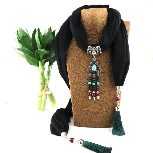 scarves lady necklace scarf silk ceramic tassel pendant fashion shawl female ornament, Blue;gray
scarves lady necklace scarf silk ceramic tassel pendant fashion shawl female ornament, Blue;gray