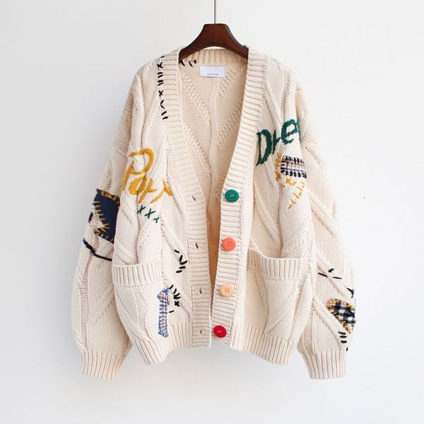 women's sweaters autumn winter women cardigan warm knitted sweater jacket pocket embroidery fashion knit cardigans coat lady loose, White;black
women's sweaters autumn winter women cardigan warm knitted sweater jacket pocket embroidery fashion knit cardigans coat lady loose, White;black