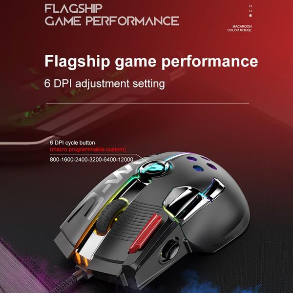 buttons usb wired gaming mouse 6 gears 12000 dpi adjustable rgb backlight macro definition mice for gamers office #g3
buttons usb wired gaming mouse 6 gears 12000 dpi adjustable rgb backlight macro definition mice for gamers office #g3
