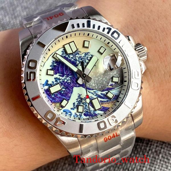 wristwatches 40mm 24 jewels japan nh35a automatic men's wristwatch luminous kanagawa surfing dial sapphire crystal 200m oyster bracelet, Slivery;brown 
wristwatches 40mm 24 jewels japan nh35a automatic men's wristwatch luminous kanagawa surfing dial sapphire crystal 200m oyster bracelet, Slivery;brown