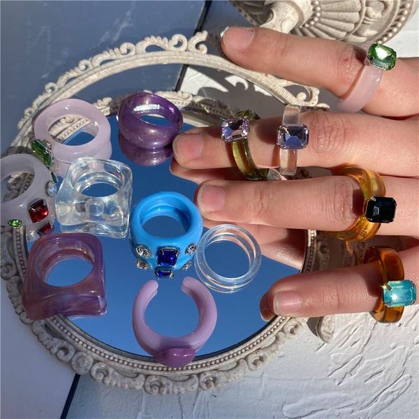 cluster rings geometric square acrylic resin set for women girls irregular marble pattern colorful transparent ring jewelry, Golden;silver
cluster rings geometric square acrylic resin set for women girls irregular marble pattern colorful transparent ring jewelry, Golden;silver