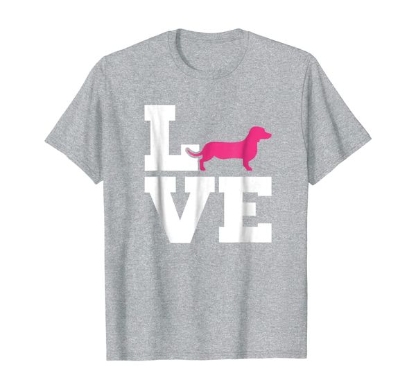 dachshund love t-shirt, White;black