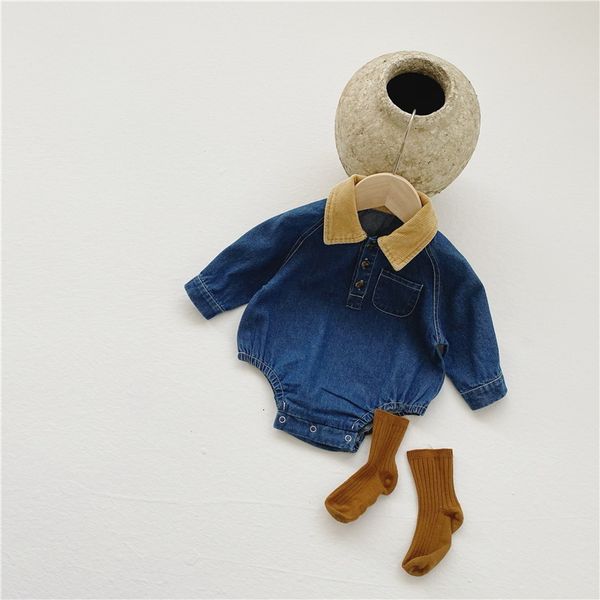 rompers spring korean style baby girl boy bodysuit denim long sleeves jumpsuit cute kids clothes e3994 egzn, Blue
rompers spring korean style baby girl boy bodysuit denim long sleeves jumpsuit cute kids clothes e3994 egzn, Blue