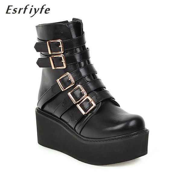 boots esrfiyfe 2021 women motorcycle ankle wedges female zipper buckle platform autumn soft leather oxford shoes botas mujer, Black
boots esrfiyfe 2021 women motorcycle ankle wedges female zipper buckle platform autumn soft leather oxford shoes botas mujer, Black