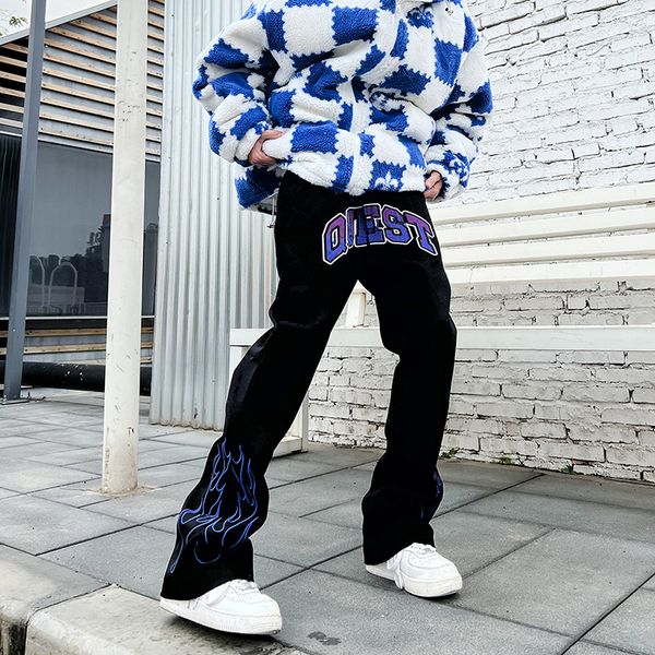 colorful letter ankle print straight casual mens pants oversized straight high street loose retro trousers, Black
colorful letter ankle print straight casual mens pants oversized straight high street loose retro trousers, Black