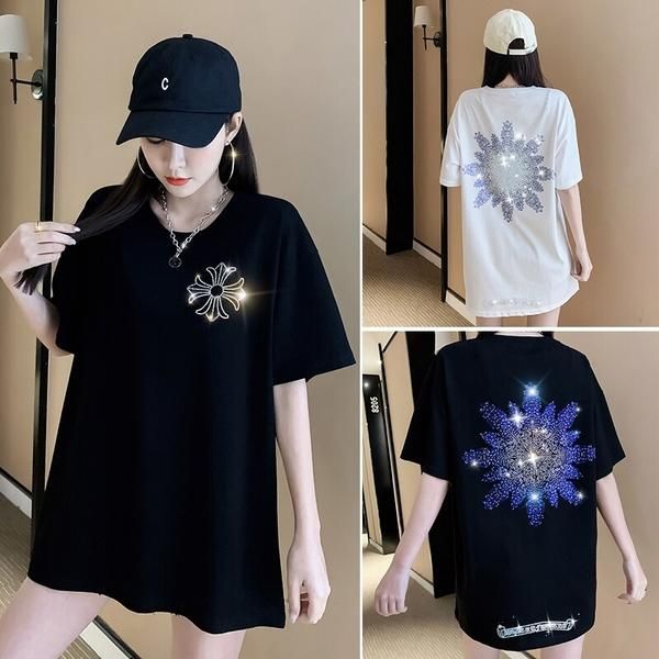 european summer gradient snowflake diamond loose short-sleeved o neck t-shirts women fashion streetwear 2021 women's t-shirt, White
european summer gradient snowflake diamond loose short-sleeved o neck t-shirts women fashion streetwear 2021 women's t-shirt, White
