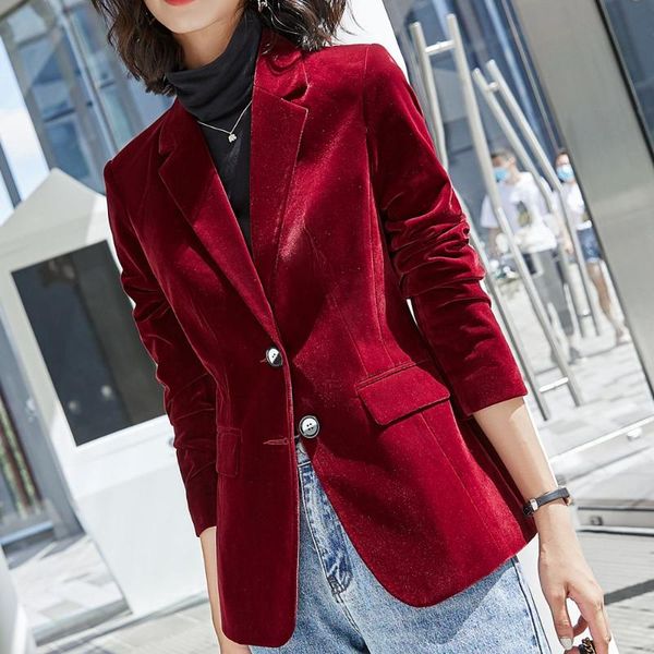 women's suits & blazers vintage long sleeved jacket 2021 autumn winter wine red thick coat golden velvet korean style, White;black
women's suits & blazers vintage long sleeved jacket 2021 autumn winter wine red thick coat golden velvet korean style, White;black