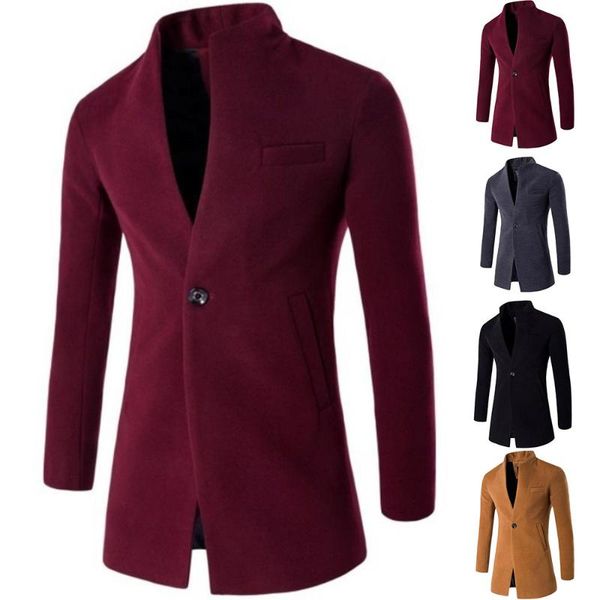 men's wool & blends long coats v neck winter autumn blend thick stand-up collar woolen mid-length windbreaker slim cardigan vintage ove, Black
men's wool & blends long coats v neck winter autumn blend thick stand-up collar woolen mid-length windbreaker slim cardigan vintage ove, Black