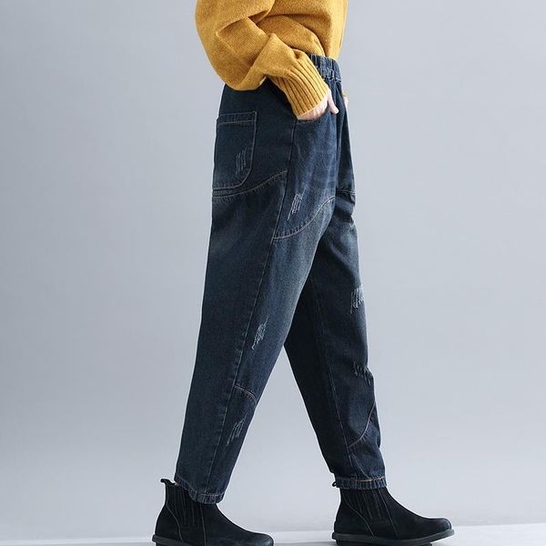 women's pants & capris 2021 winter boyfriend jeans harem plus size women literary loose vintage ripped cotton denim high waist blue, Black;white
women's pants & capris 2021 winter boyfriend jeans harem plus size women literary loose vintage ripped cotton denim high waist blue, Black;white