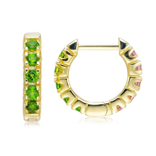 hoop & huggie chrome diopside and multi tourmaline rhodium over sterling silver earrings, Golden;silver
hoop & huggie chrome diopside and multi tourmaline rhodium over sterling silver earrings, Golden;silver