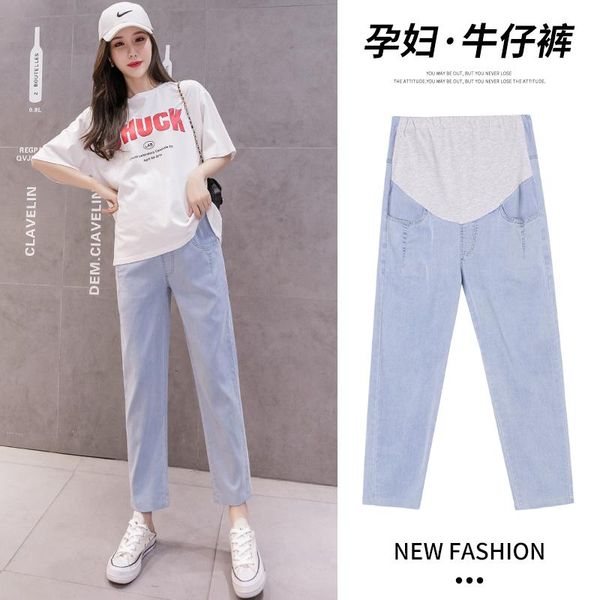 maternity bottoms 956# pants summer jeans denim belly support abdomen elastic waist trousers, White
maternity bottoms 956# pants summer jeans denim belly support abdomen elastic waist trousers, White
