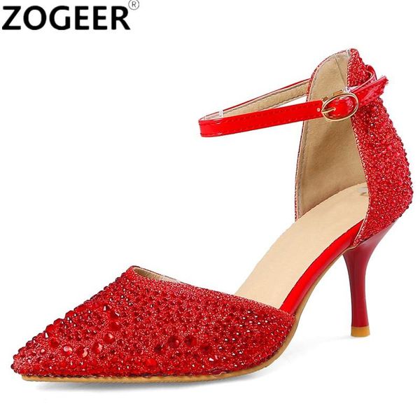 dress shoes luxury rhinestone women's pumps pointed toe sequined high heels ankle strap ladies party wedding silver red, Black
dress shoes luxury rhinestone women's pumps pointed toe sequined high heels ankle strap ladies party wedding silver red, Black