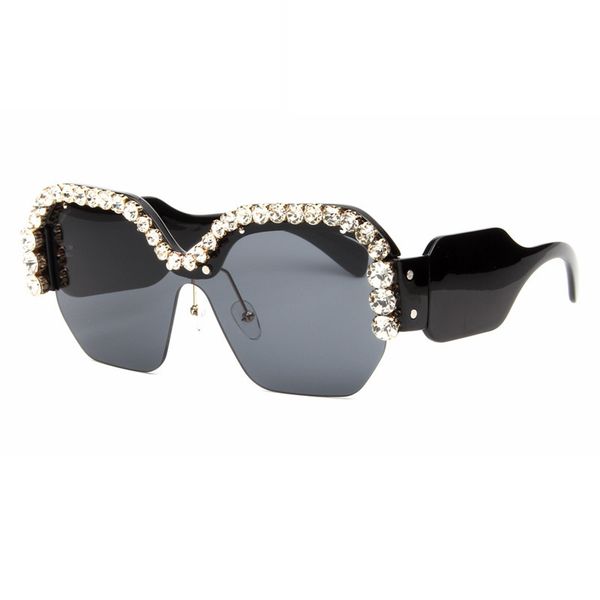 super large half frame with diamond glasses, wide leg women's sunglasses, trendy manual diamond sunglasses, White;black
super large half frame with diamond glasses, wide leg women's sunglasses, trendy manual diamond sunglasses, White;black