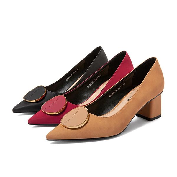 dress shoes women round buckle med heels pumps spring summer 2021 pointed toe square heeled office ladies working party wedding, Black
dress shoes women round buckle med heels pumps spring summer 2021 pointed toe square heeled office ladies working party wedding, Black