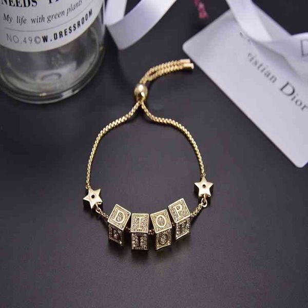 factory specials aa 2021 new bracelet female minority letter rhinestone five pointed star brass classic couple, Black
factory specials aa 2021 new bracelet female minority letter rhinestone five pointed star brass classic couple, Black