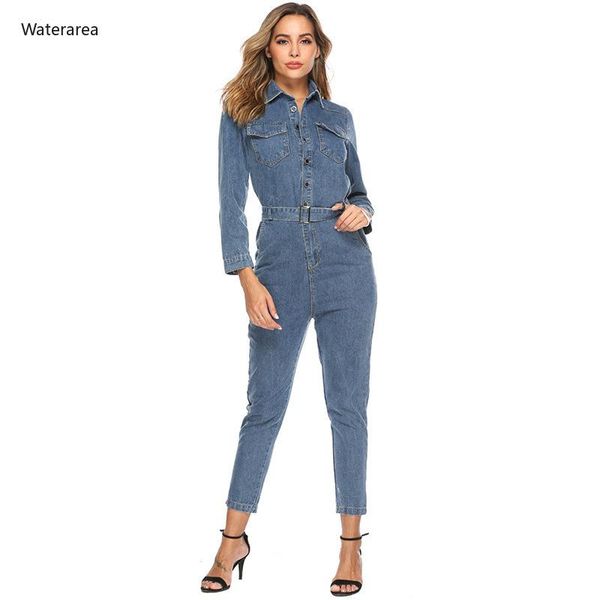 women's jumpsuits & rompers 2021 autumn casual women turn-down collar pure color colla long sleeve high-waisted with belt jeans pants 1, Black;white
women's jumpsuits & rompers 2021 autumn casual women turn-down collar pure color colla long sleeve high-waisted with belt jeans pants 1, Black;white