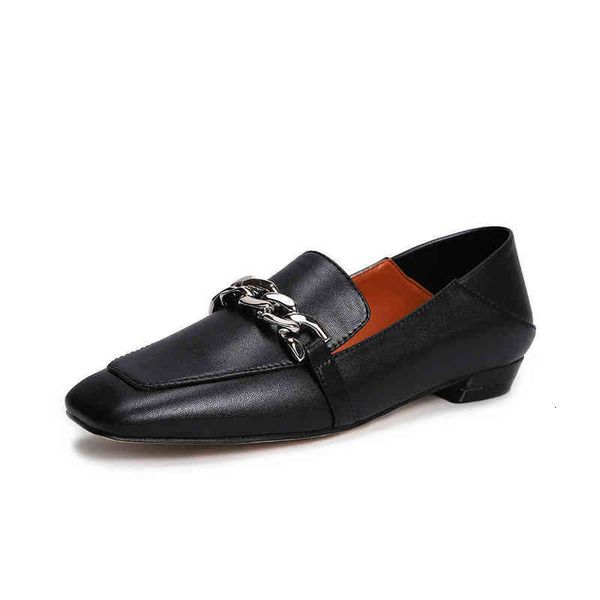 british style small leather sho women's 2021 summer daily wear comfortable thick heel square head lok fu, Black
british style small leather sho women's 2021 summer daily wear comfortable thick heel square head lok fu, Black