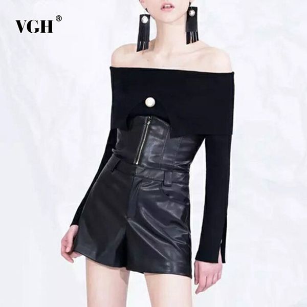 vgh pu leather patchwork zipper short for women high waist black wide leg shorts female fashion clothing summer tide 210421, White;black
vgh pu leather patchwork zipper short for women high waist black wide leg shorts female fashion clothing summer tide 210421, White;black