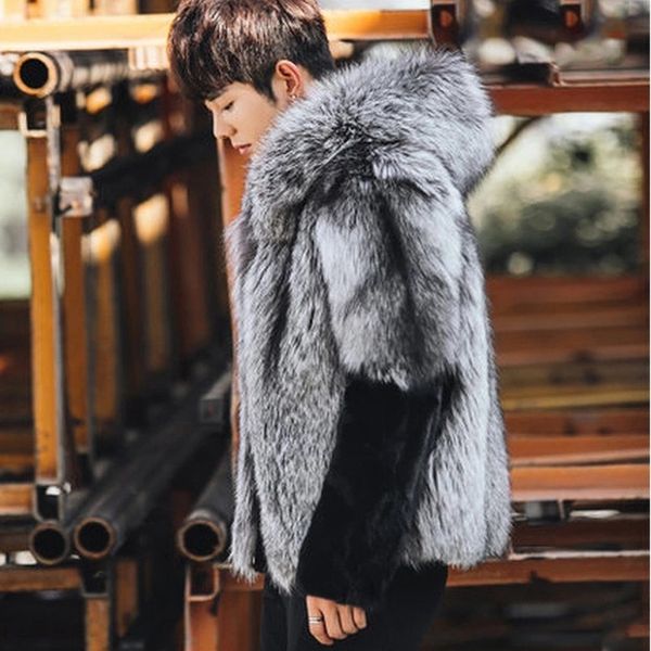 new men's faux fur coat color block patchwork long sleeve hooded fur jackets 2021 winter coats male 9y9447, Black
new men's faux fur coat color block patchwork long sleeve hooded fur jackets 2021 winter coats male 9y9447, Black