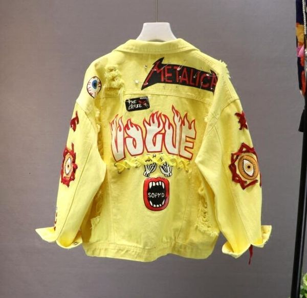 women's jackets red/yellow denim jacket, lacy jacket and graffiti pattern, for spring fall v62z, Black;brown
women's jackets red/yellow denim jacket, lacy jacket and graffiti pattern, for spring fall v62z, Black;brown