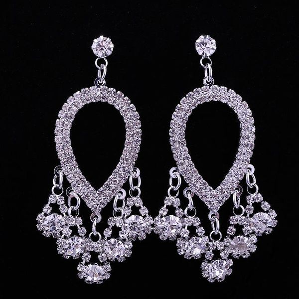 clip-on & screw back clip on bridal earrings chandelier rhinestones non-pierced ear for women wedding pageant, Silver
clip-on & screw back clip on bridal earrings chandelier rhinestones non-pierced ear for women wedding pageant, Silver