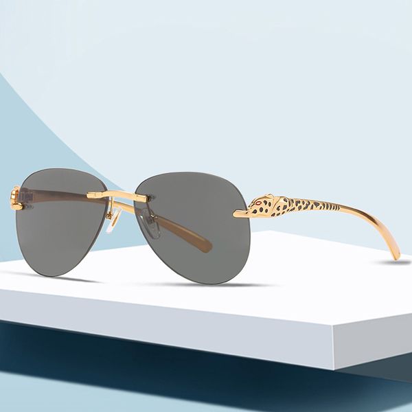 leopard head rimless sunglasses men and women fashion trend sunglasses driver's glasses pilot's toad glasses, White;black
leopard head rimless sunglasses men and women fashion trend sunglasses driver's glasses pilot's toad glasses, White;black