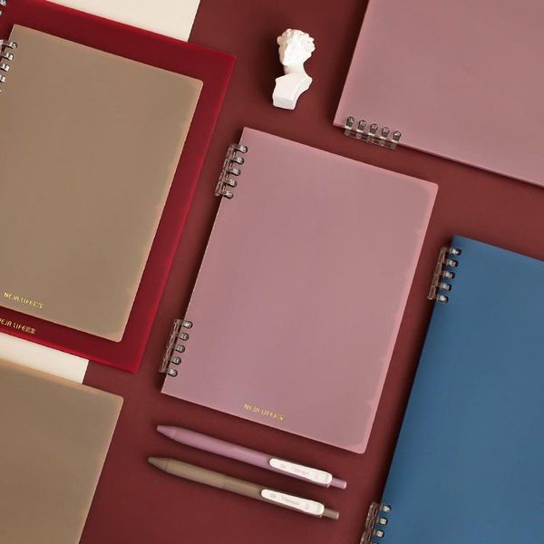 retro simple loose-leaf b5 removable buckle frosted cover a5 notebook notepad notepads, Purple;pink
retro simple loose-leaf b5 removable buckle frosted cover a5 notebook notepad notepads, Purple;pink