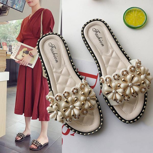 slippers 2021 summer women shoes slides sandals flower flat heels beading mules woman, Black
slippers 2021 summer women shoes slides sandals flower flat heels beading mules woman, Black