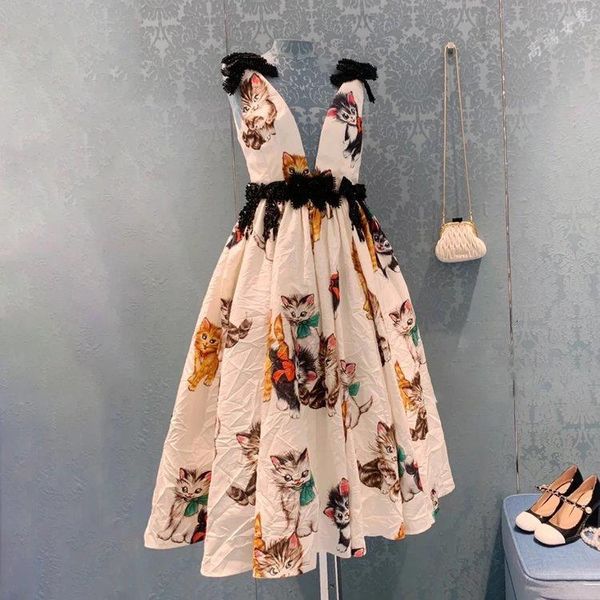 dresses princess lady v neck sleeveless bows beaded cat print midi tank 2021 women tunic party dress, Black;gray
dresses princess lady v neck sleeveless bows beaded cat print midi tank 2021 women tunic party dress, Black;gray