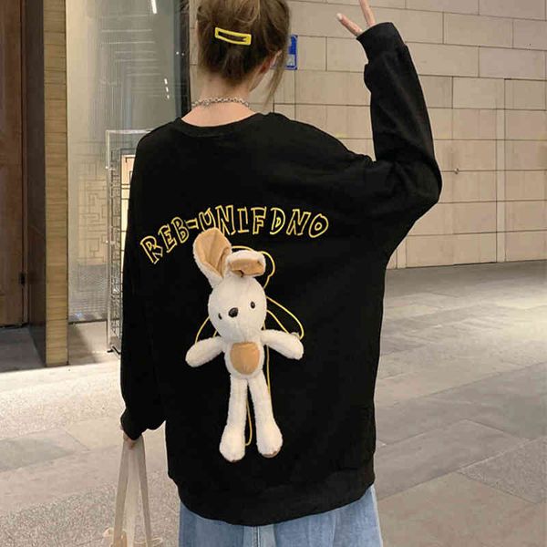 women's hoodies & sweatshirts letter from cartoons print back muppet designer korean girls long fall manga kawaii sweatpants i3kw, Black
women's hoodies & sweatshirts letter from cartoons print back muppet designer korean girls long fall manga kawaii sweatpants i3kw, Black