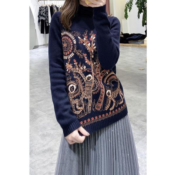 mountain cashmere sweater dress of fund 2021 autumn winters sets round collar long sleeve folk embroidery women's sweaters, White;black
mountain cashmere sweater dress of fund 2021 autumn winters sets round collar long sleeve folk embroidery women's sweaters, White;black