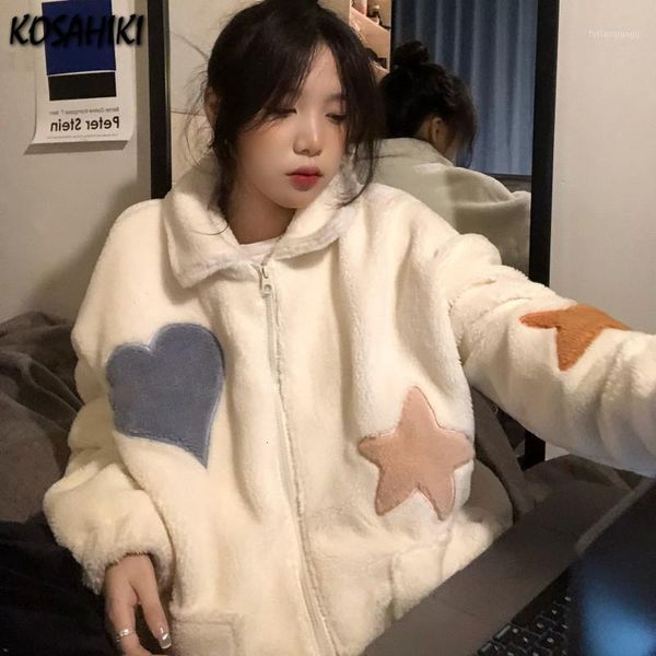 women's jackets kosahiki heart patten lambs wool women kawaii cloth thicken warm sweet girls autumn casual loose coat japan style, Black;brown
women's jackets kosahiki heart patten lambs wool women kawaii cloth thicken warm sweet girls autumn casual loose coat japan style, Black;brown