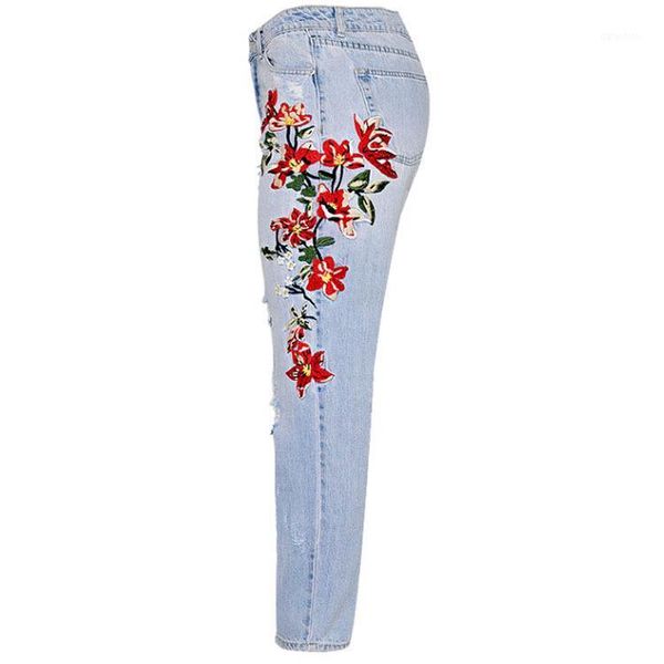 women's jeans womens vintage flowers embroidery boyfriend ripped for women hole pantalon femme loose straight denim trousers, Blue
women's jeans womens vintage flowers embroidery boyfriend ripped for women hole pantalon femme loose straight denim trousers, Blue