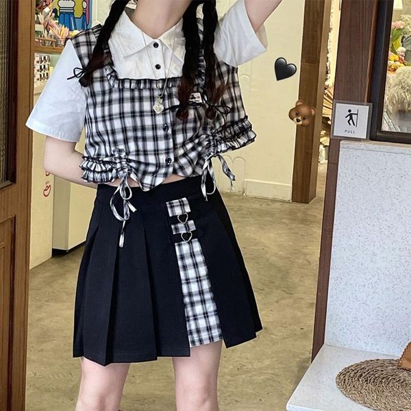 skirts summer harajuku high waist a-line skirt suit preppy style plaid female korean sweet and cute jk uniform pleated, Black
skirts summer harajuku high waist a-line skirt suit preppy style plaid female korean sweet and cute jk uniform pleated, Black