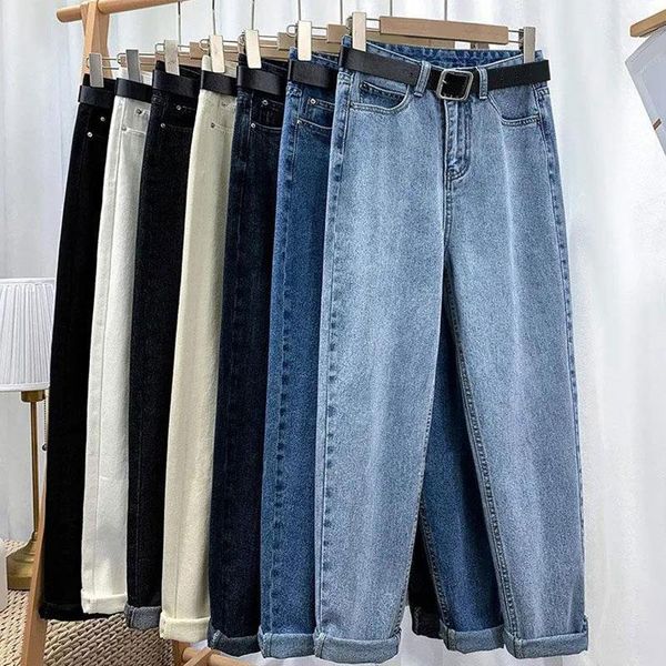 vintage straight women blue jean pant loose cotton ankle-length ladies 2021 summer high-waist slim harem denim no belt women's pants &, Black;white
vintage straight women blue jean pant loose cotton ankle-length ladies 2021 summer high-waist slim harem denim no belt women's pants &, Black;white