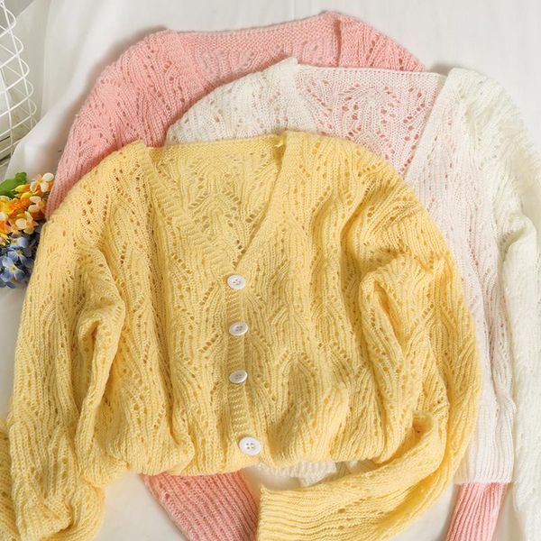 women's knits & tees han fan qiuqiu western style hollow solid color cardigan sweater trendy all-match lightweight v-neck long-sleeved, White
women's knits & tees han fan qiuqiu western style hollow solid color cardigan sweater trendy all-match lightweight v-neck long-sleeved, White