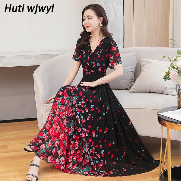 casual dresses 4xl plus size summer vintage boho beach sundress elegant floral chiffon midi dress 2021 women bodycon party maxi vestidos, Black;gray
casual dresses 4xl plus size summer vintage boho beach sundress elegant floral chiffon midi dress 2021 women bodycon party maxi vestidos, Black;gray