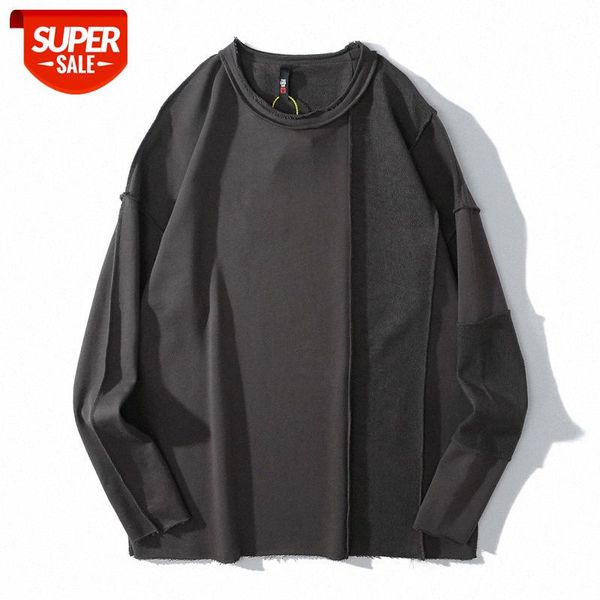 street style reverse terry stitching solid color round neck sweater male hip-hop personality frayed #yo1k, Black
street style reverse terry stitching solid color round neck sweater male hip-hop personality frayed #yo1k, Black