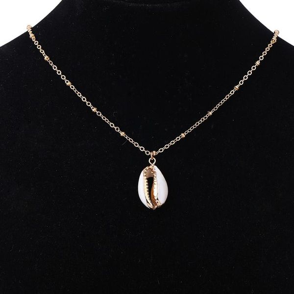 fashion natural shell-wrapped gold necklace for women cowrie shell pendant with double beads chain chains, Silver
fashion natural shell-wrapped gold necklace for women cowrie shell pendant with double beads chain chains, Silver
