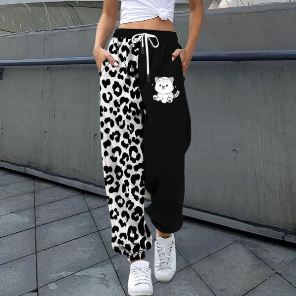 women's pants & capris ladies casual retro drawstring loose aesthetic print splicing sports trousers high waist sweat female sweatpants, Black;white
women's pants & capris ladies casual retro drawstring loose aesthetic print splicing sports trousers high waist sweat female sweatpants, Black;white