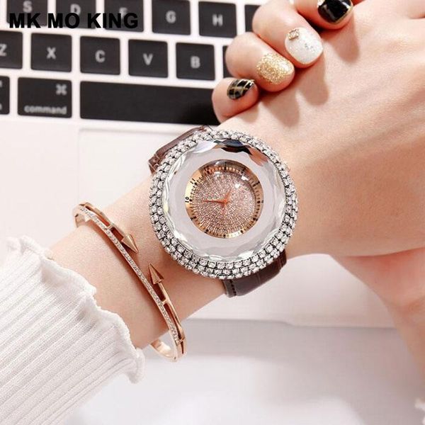 wristwatches 2021 women's large dial rhinestone clock ladies casual leather quartz watch bracelet montre femme relojes, Slivery;brown
wristwatches 2021 women's large dial rhinestone clock ladies casual leather quartz watch bracelet montre femme relojes, Slivery;brown