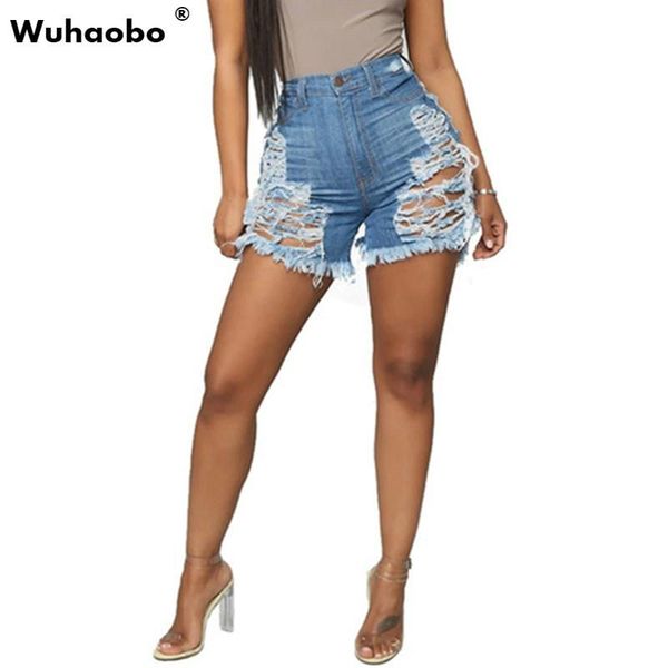 women's jeans wuhaobo denim shorts high wasit stretch sport fitness broken worn edges ripped casual women short femme, Blue
women's jeans wuhaobo denim shorts high wasit stretch sport fitness broken worn edges ripped casual women short femme, Blue
