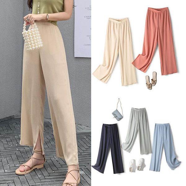 women's pants & capris 2021 thin sheer korean high waist summer chiffon women casual long straight trousers ol wide leg for, Black;white
women's pants & capris 2021 thin sheer korean high waist summer chiffon women casual long straight trousers ol wide leg for, Black;white