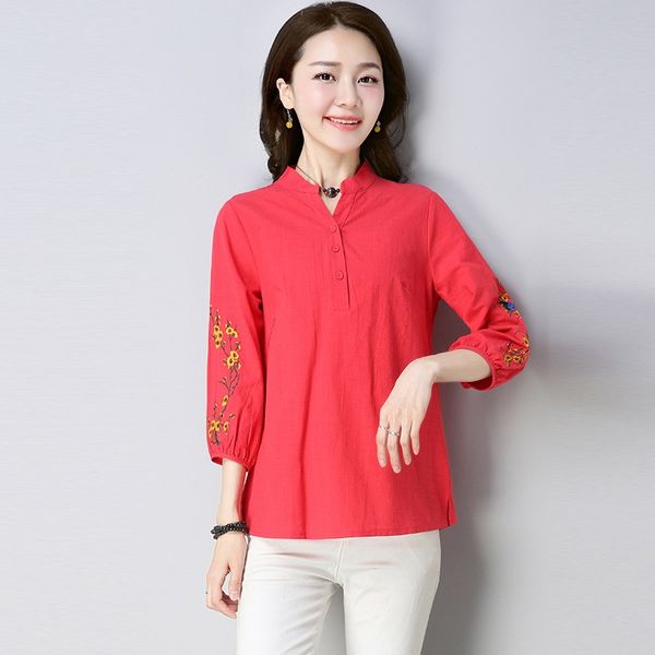 ladies chinese hanfu embroidery vintage shirt ethnic literary cheongsam cotton linen chinese style clothing women 11114, Red
ladies chinese hanfu embroidery vintage shirt ethnic literary cheongsam cotton linen chinese style clothing women 11114, Red